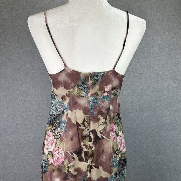 Vintage Floral Mini Short Dress Womens Small Pink Mini Babydoll Slip Sheer Y2K - Picture 6 of 11